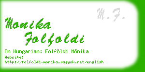 monika folfoldi business card