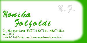 monika folfoldi business card